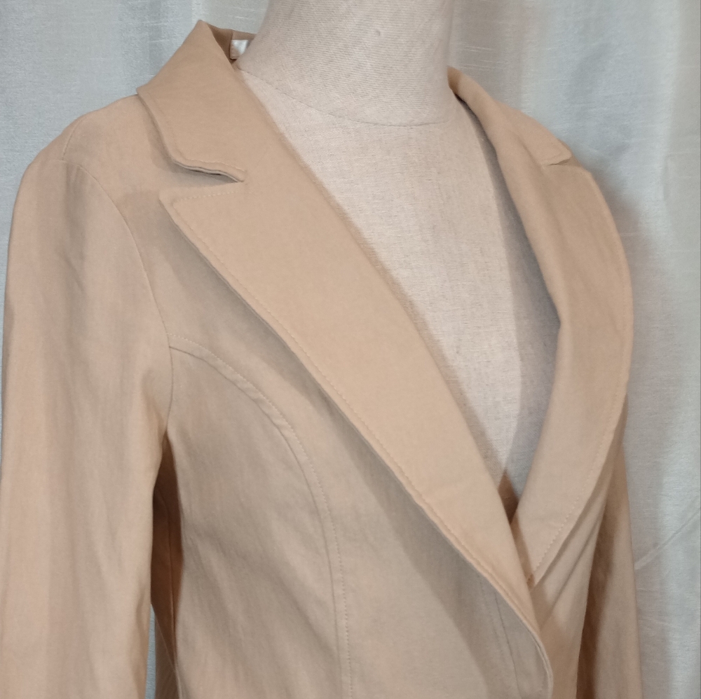 Papaya TAG Girls Blazer, RollUp- 3/4 to down sleeve, BttnUp, Collar, tan, L - Picture 10 of 11